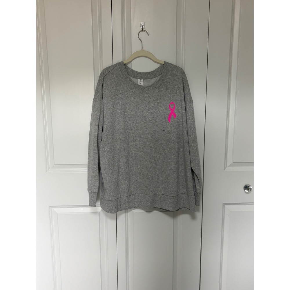 LIVI Lane Bryant Breast Cancer Awareness Sweatshirt Together We Fight Grey 18/20